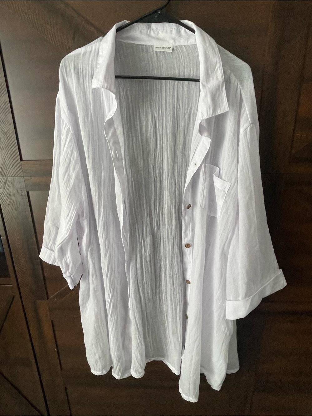Women’s White Swim Coverup Shirt - Lightweight Beach Layer